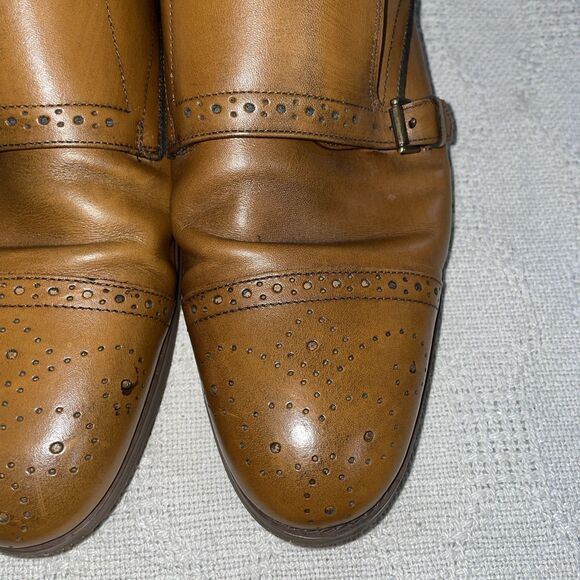 Aldo Men’s Double Monk Dress Shoes Size 43 U.S. 10 M Tan Leather Business Formal main image 8